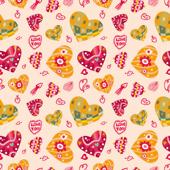free vector Heart background vector cute pursuit